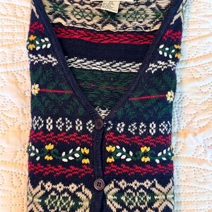 Colorful Knit Cardigan vest with Button Closure